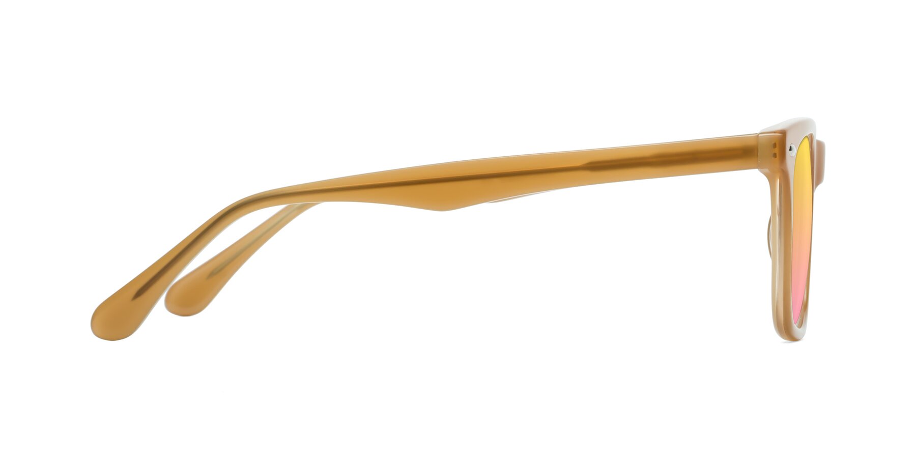 Side of 007 in Caramel with Yellow / Pink Gradient Lenses