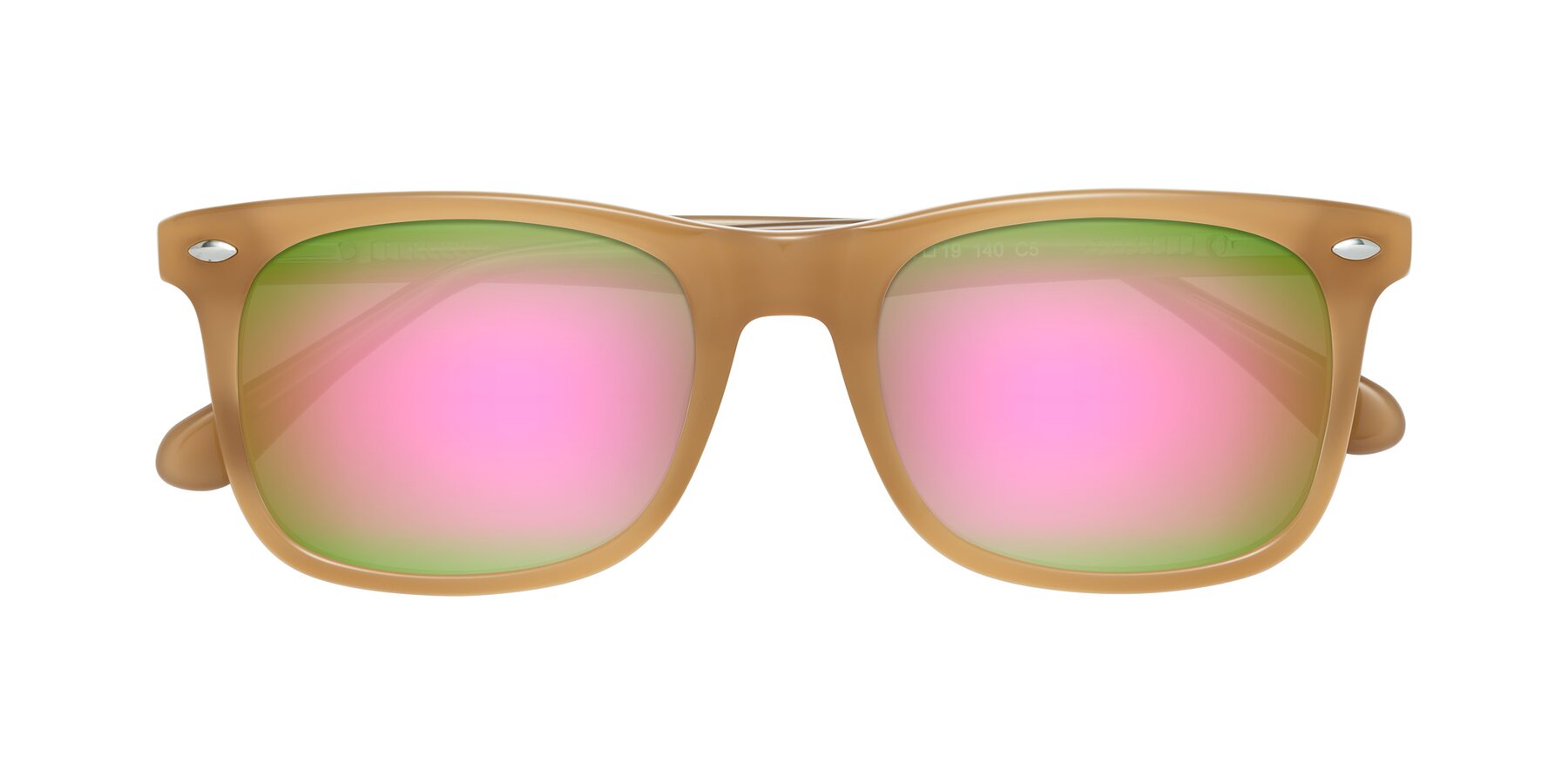 Folded Front of 007 in Caramel with Pink Mirrored Lenses