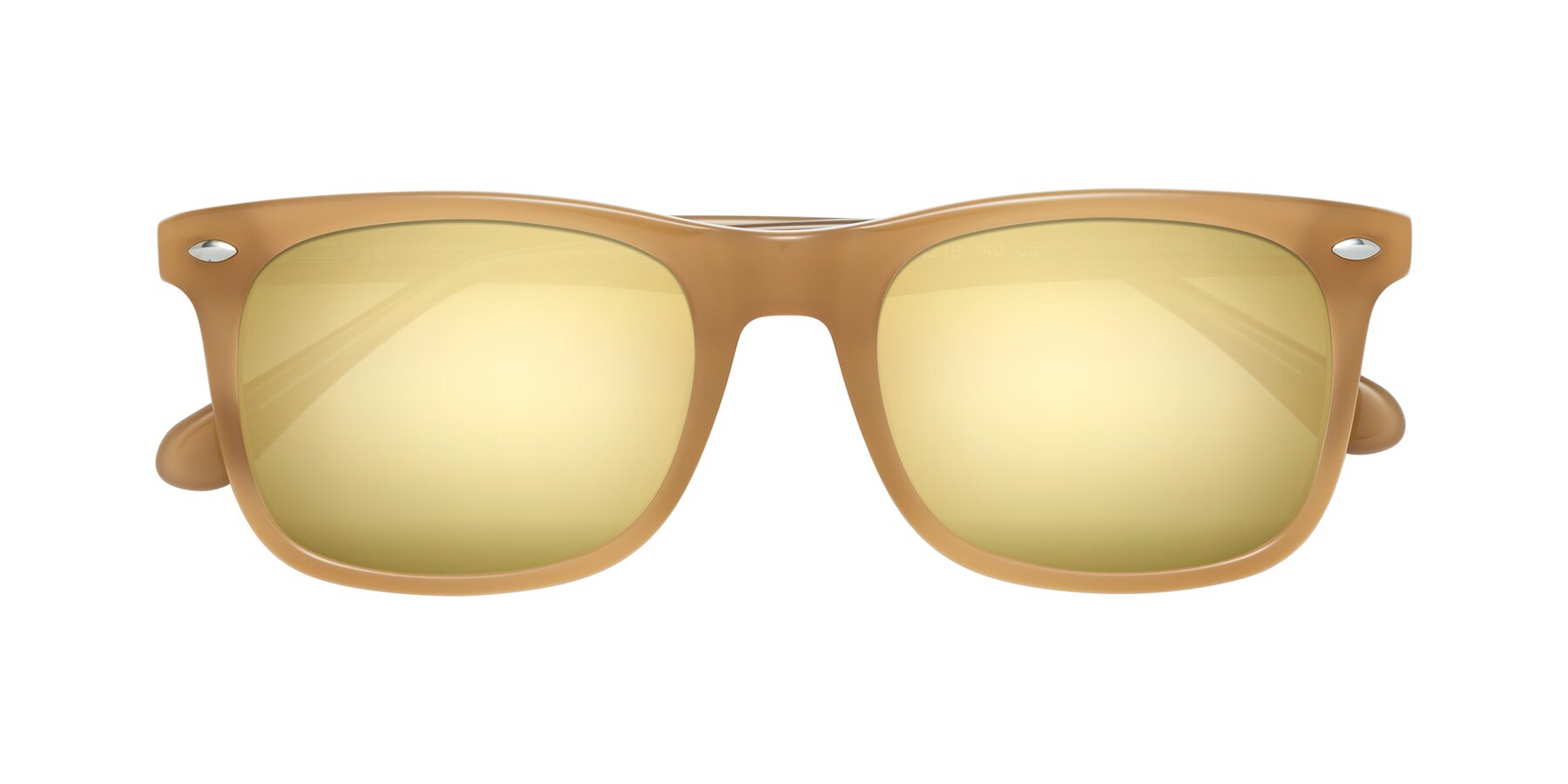 Folded Front of 007 in Caramel with Gold Mirrored Lenses