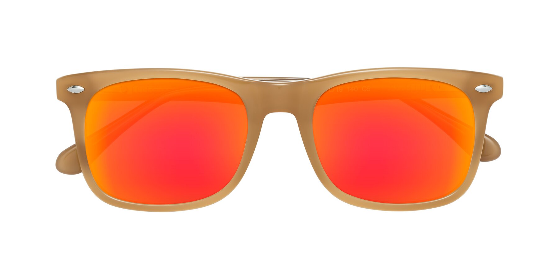 Folded Front of 007 in Caramel with Red Gold Mirrored Lenses