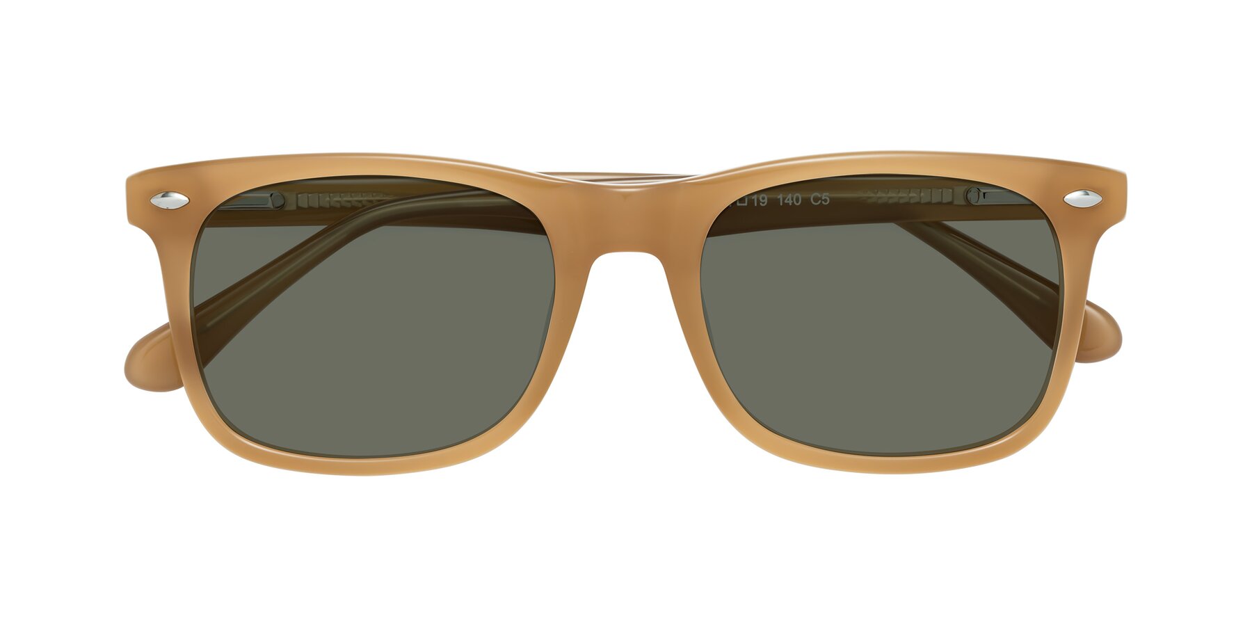 Folded Front of 007 in Caramel with Gray Polarized Lenses