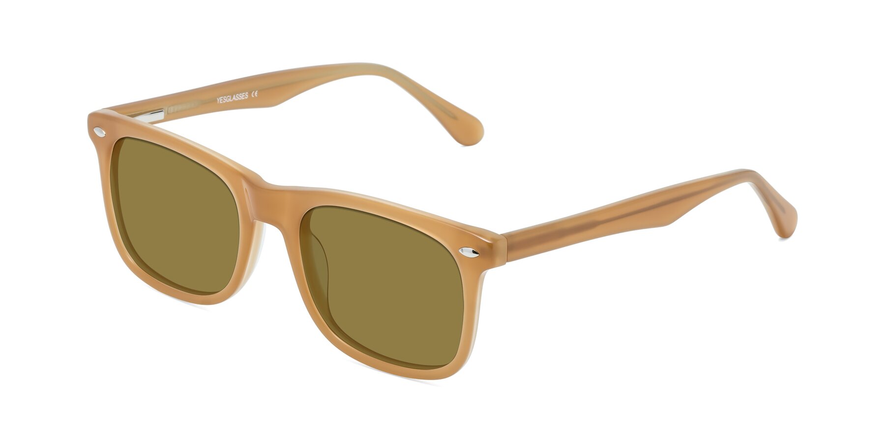 Angle of 007 in Caramel with Brown Polarized Lenses