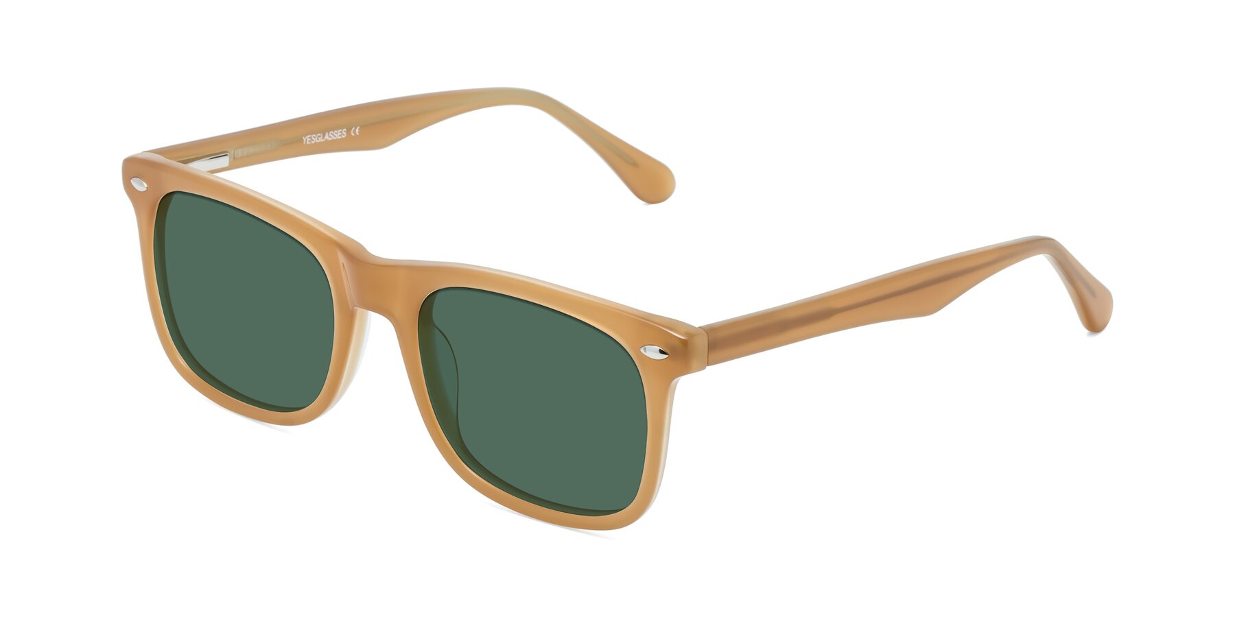 Angle of 007 in Caramel with Green Polarized Lenses