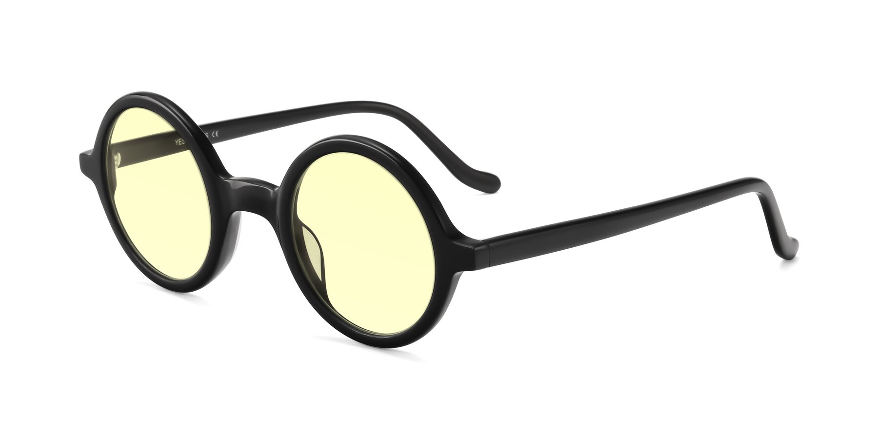 Angle of Chaplin in Black with Light Yellow Tinted Lenses