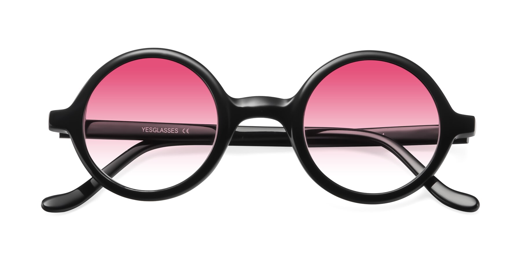Folded Front of Chaplin in Black with Pink Gradient Lenses