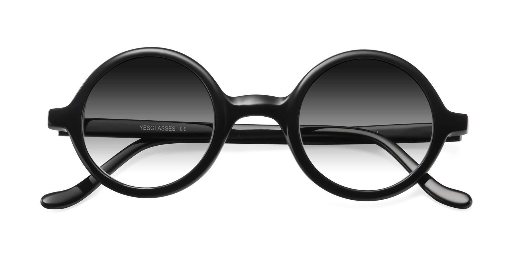 Folded Front of Chaplin in Black with Gray Gradient Lenses