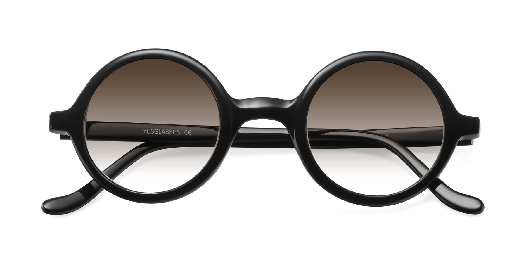 Folded Front of Chaplin in Black with Brown Gradient Lenses