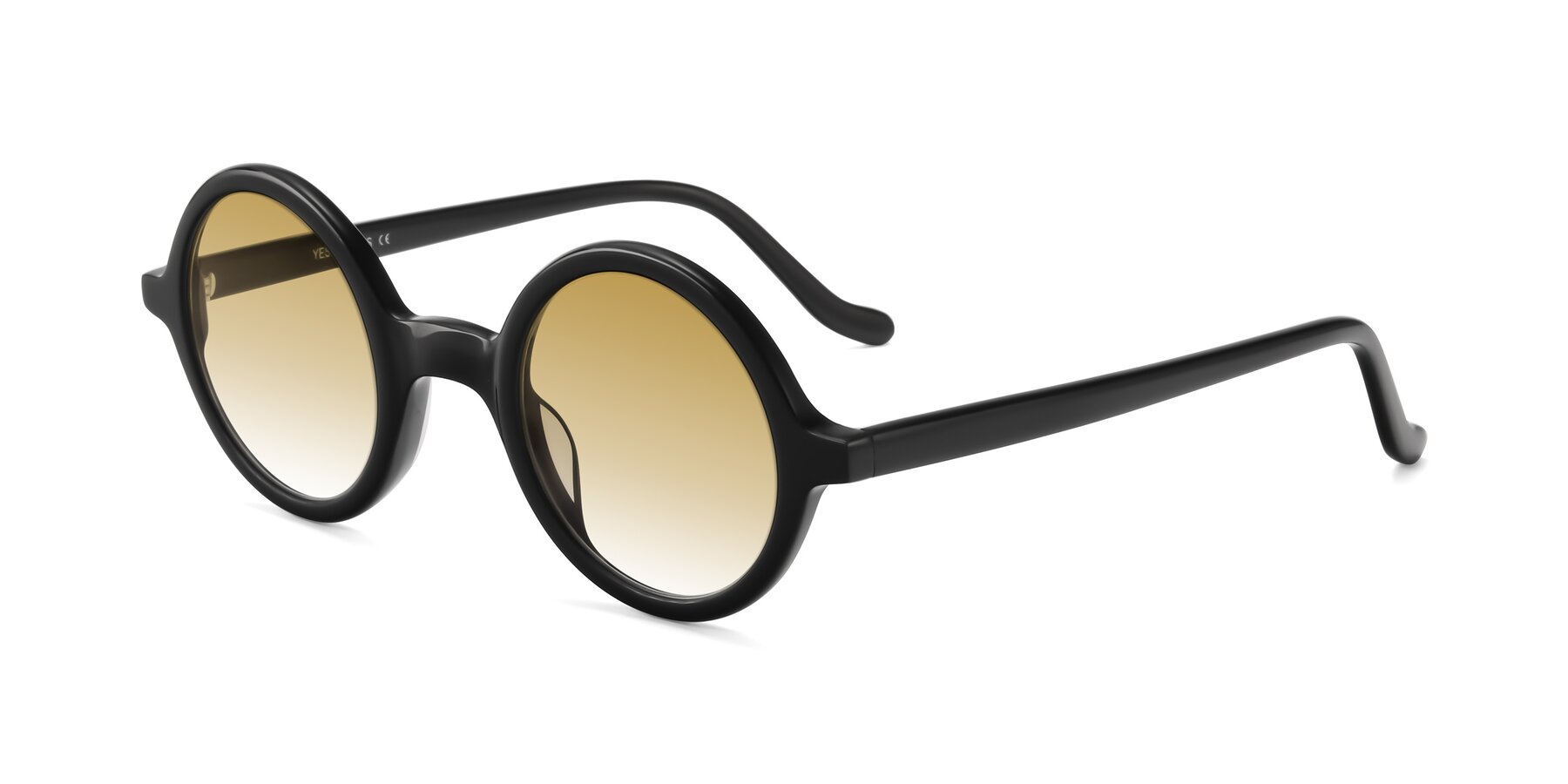 Angle of Chaplin in Black with Champagne Gradient Lenses