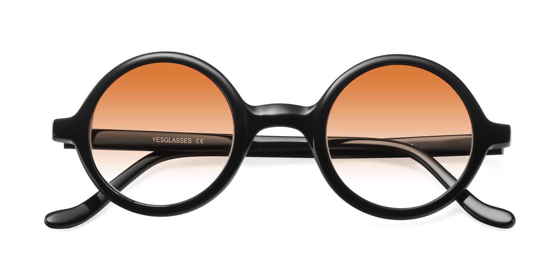 Folded Front of Chaplin in Black with Orange Gradient Lenses
