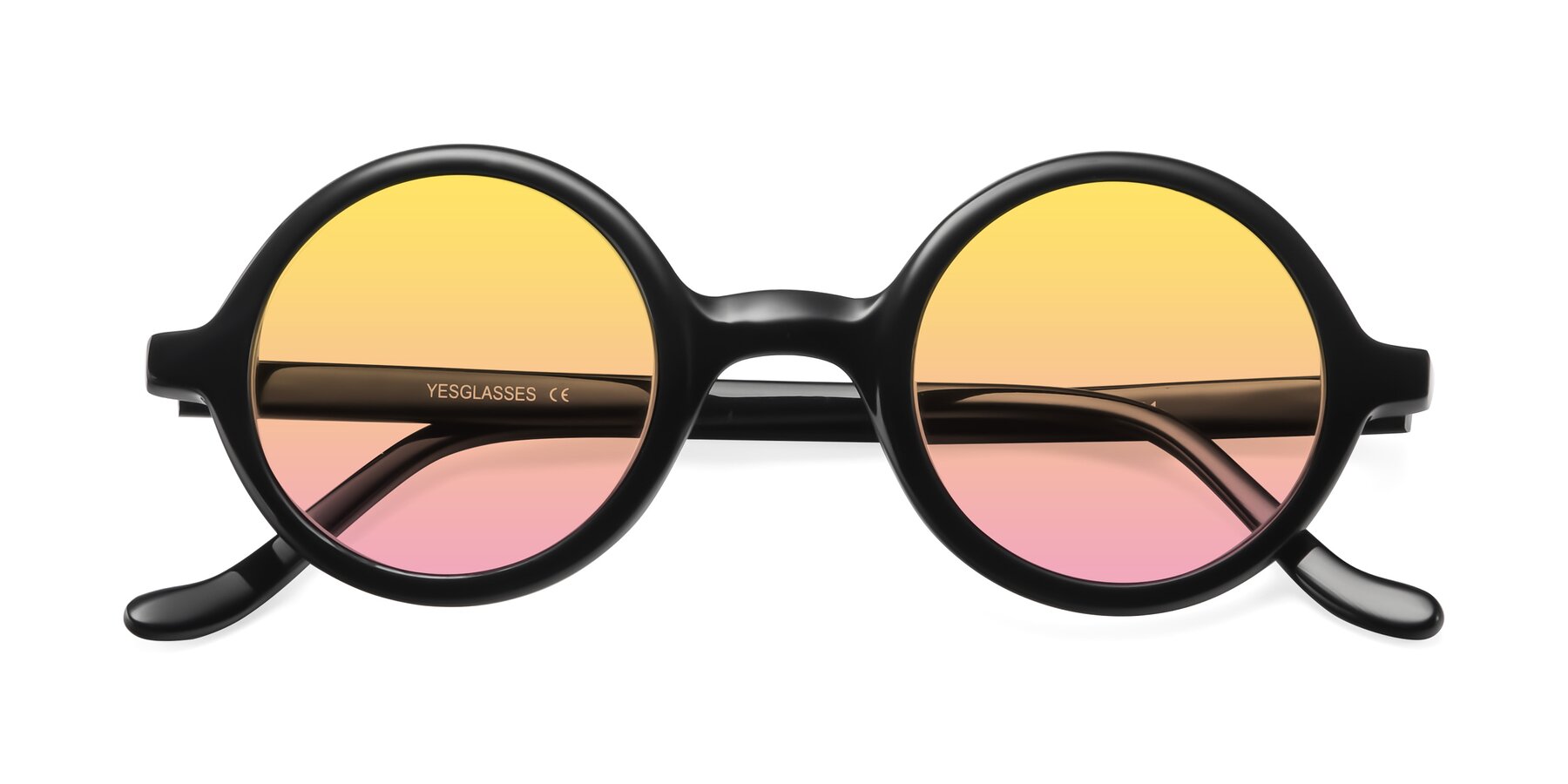 Folded Front of Chaplin in Black with Yellow / Pink Gradient Lenses