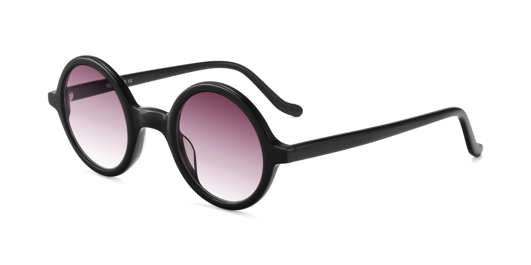 Angle of Chaplin in Black with Wine Gradient Lenses