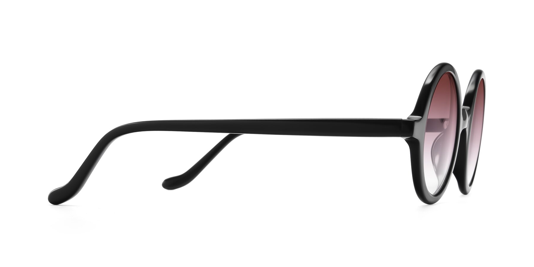 Side of Chaplin in Black with Garnet Gradient Lenses