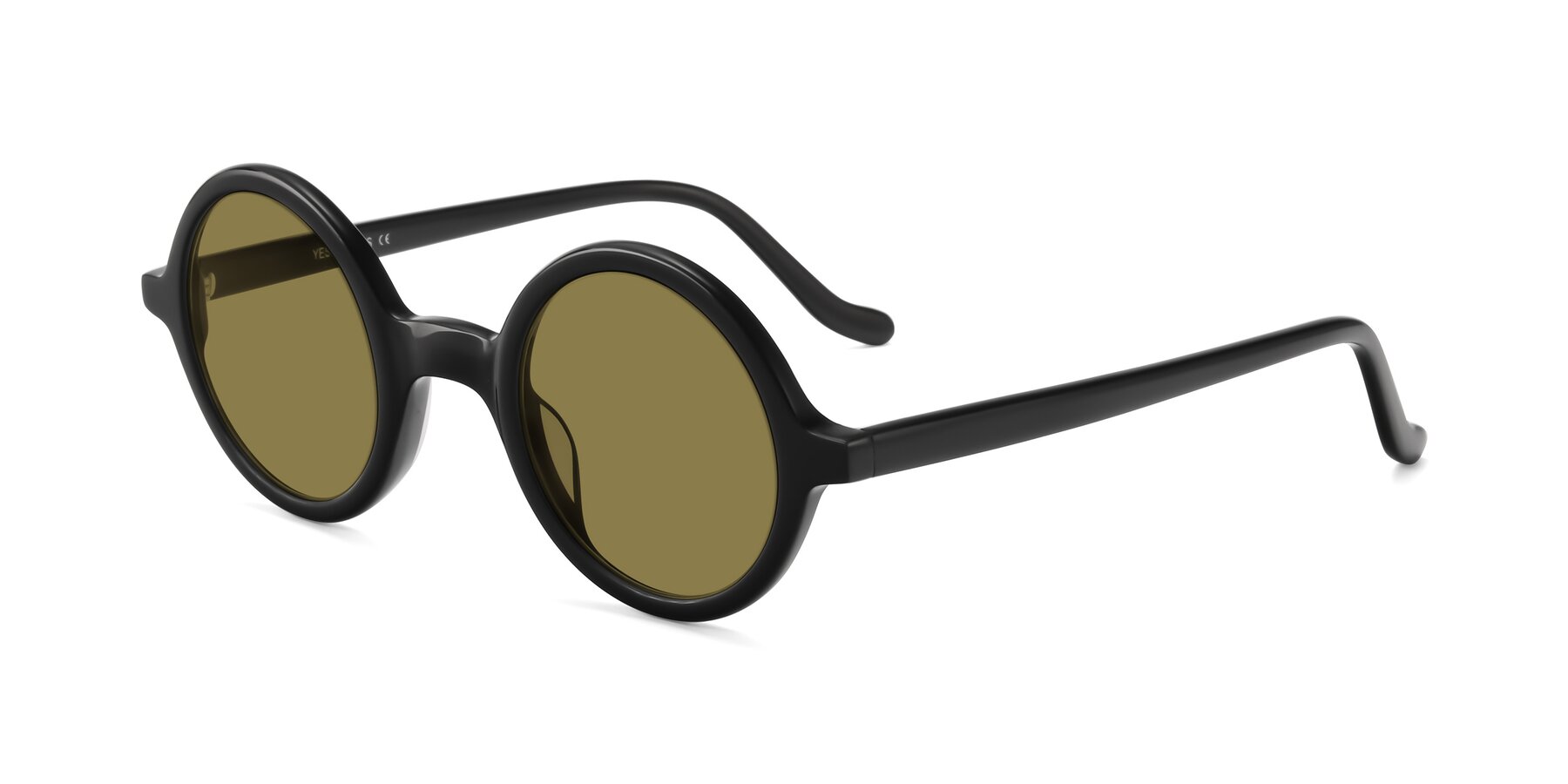 Angle of Chaplin in Black with Brown Polarized Lenses