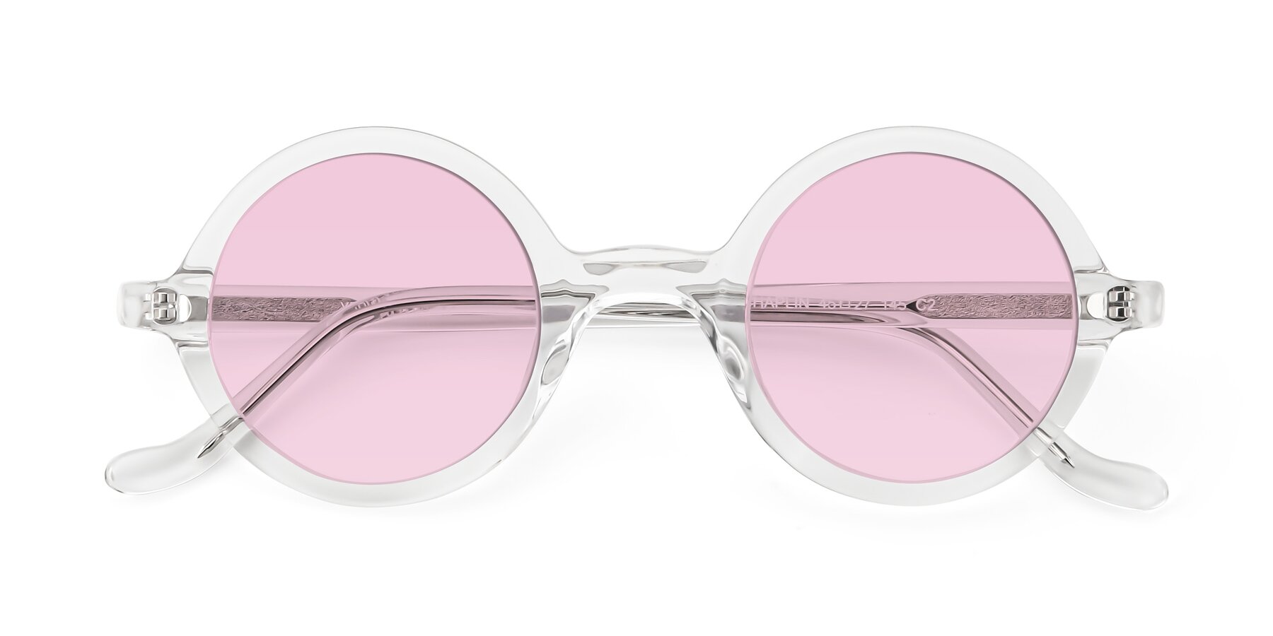 Folded Front of Chaplin in Clear with Light Pink Tinted Lenses