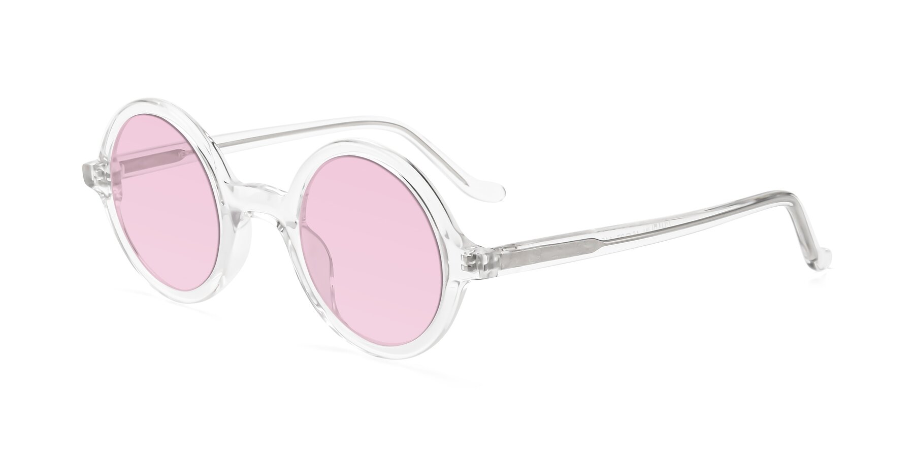 Angle of Chaplin in Clear with Light Pink Tinted Lenses