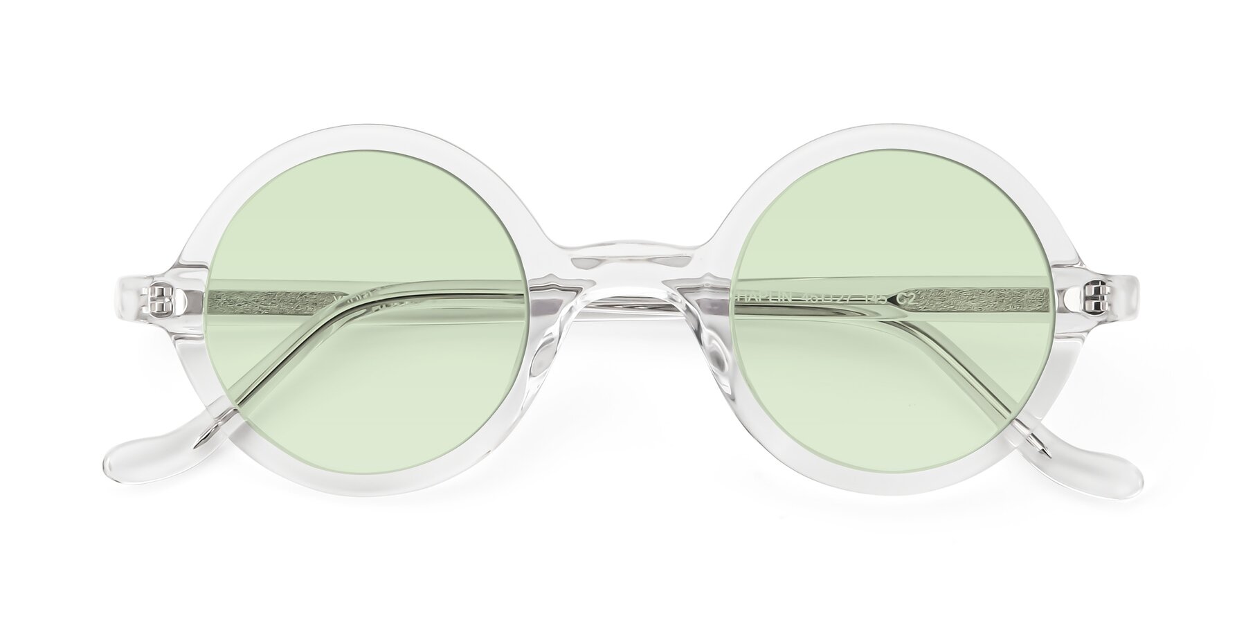 Folded Front of Chaplin in Clear with Light Green Tinted Lenses