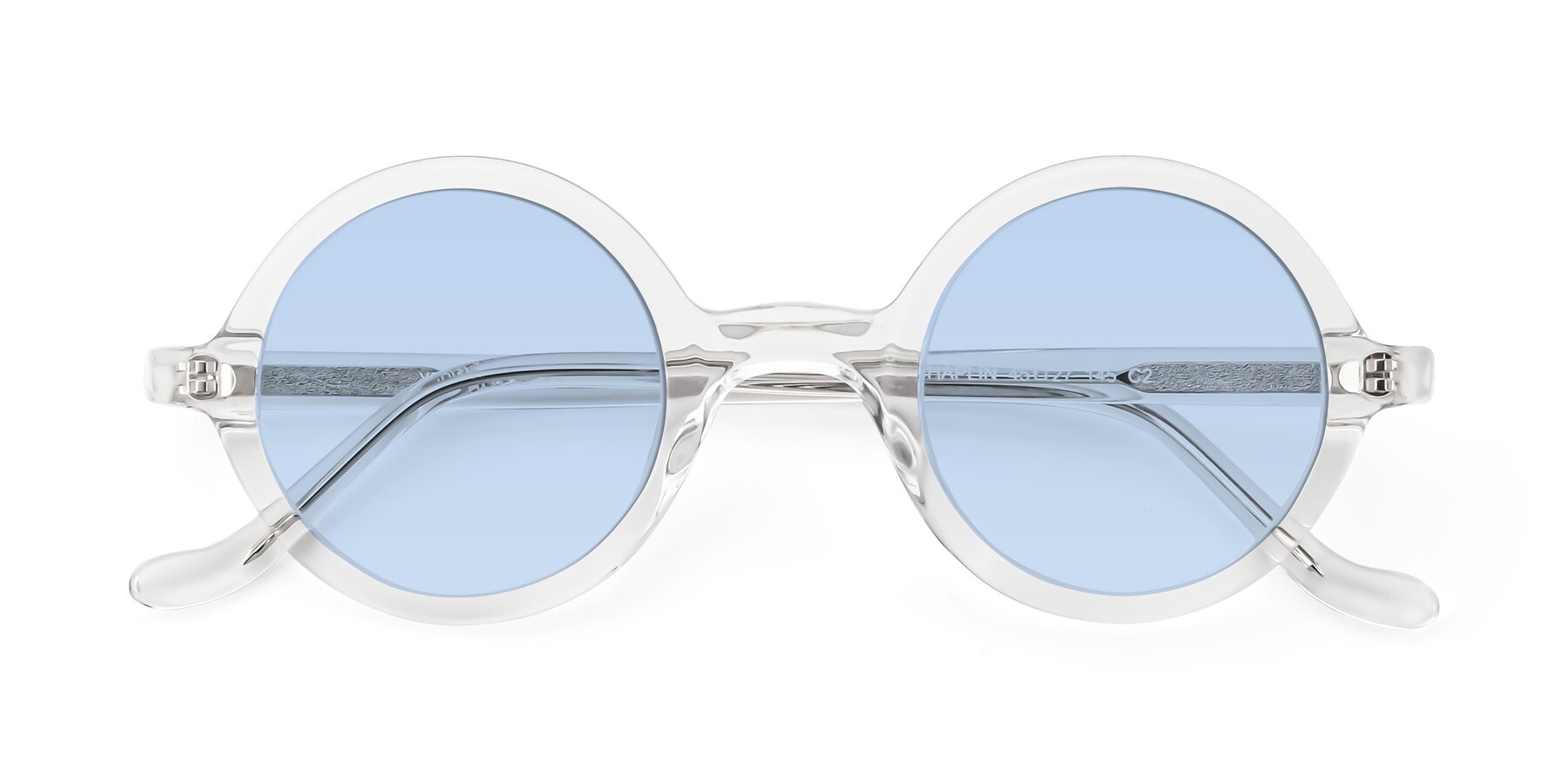 Folded Front of Chaplin in Clear with Light Blue Tinted Lenses