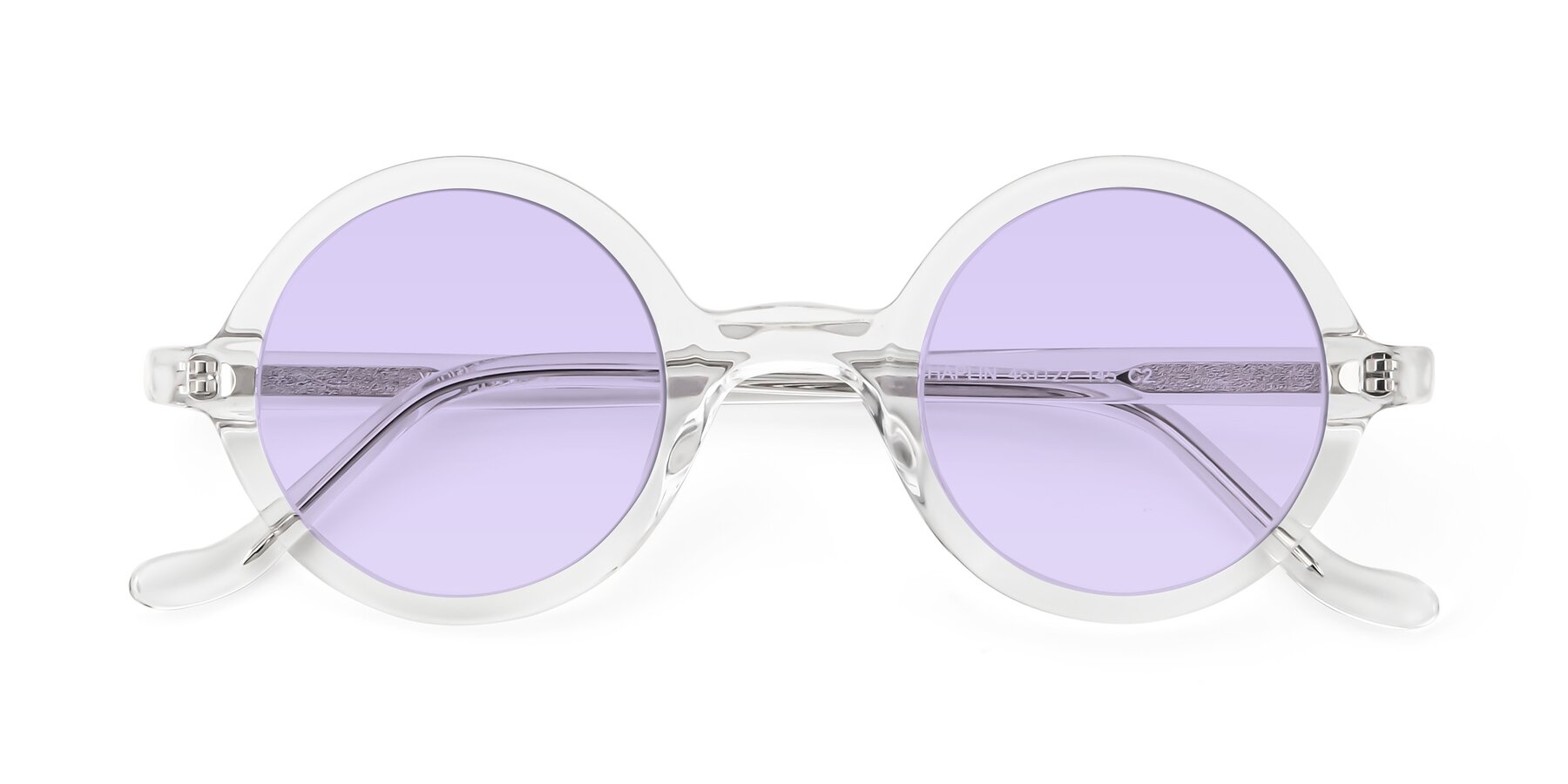 Folded Front of Chaplin in Clear with Light Purple Tinted Lenses