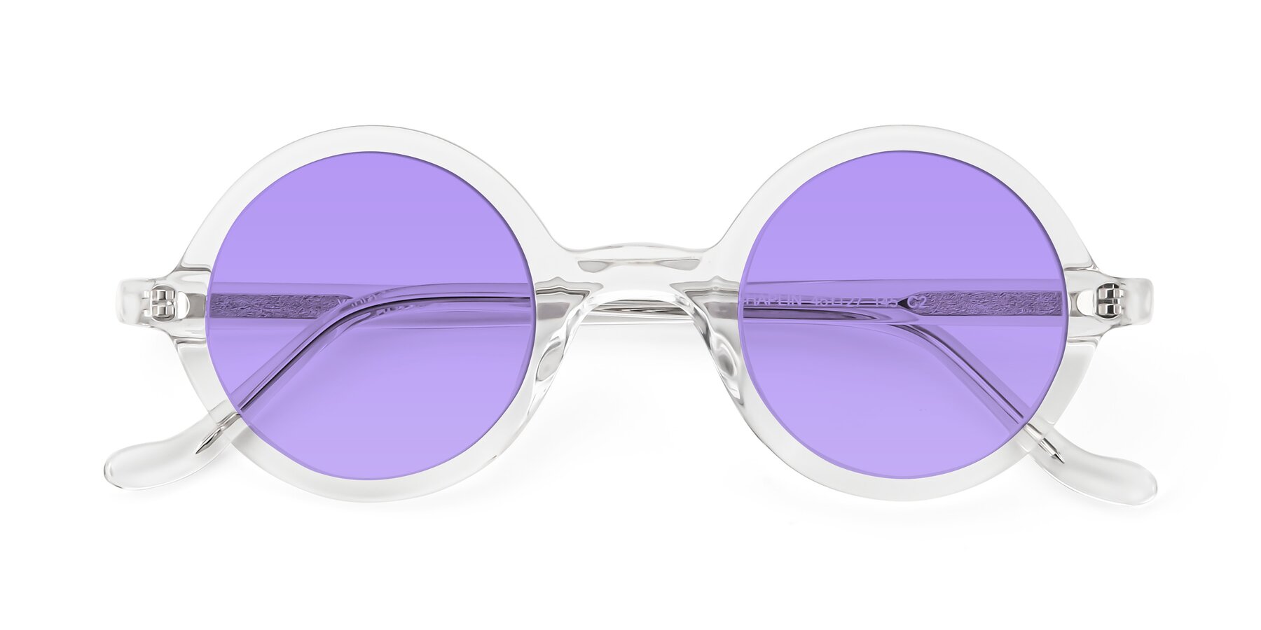Folded Front of Chaplin in Clear with Medium Purple Tinted Lenses