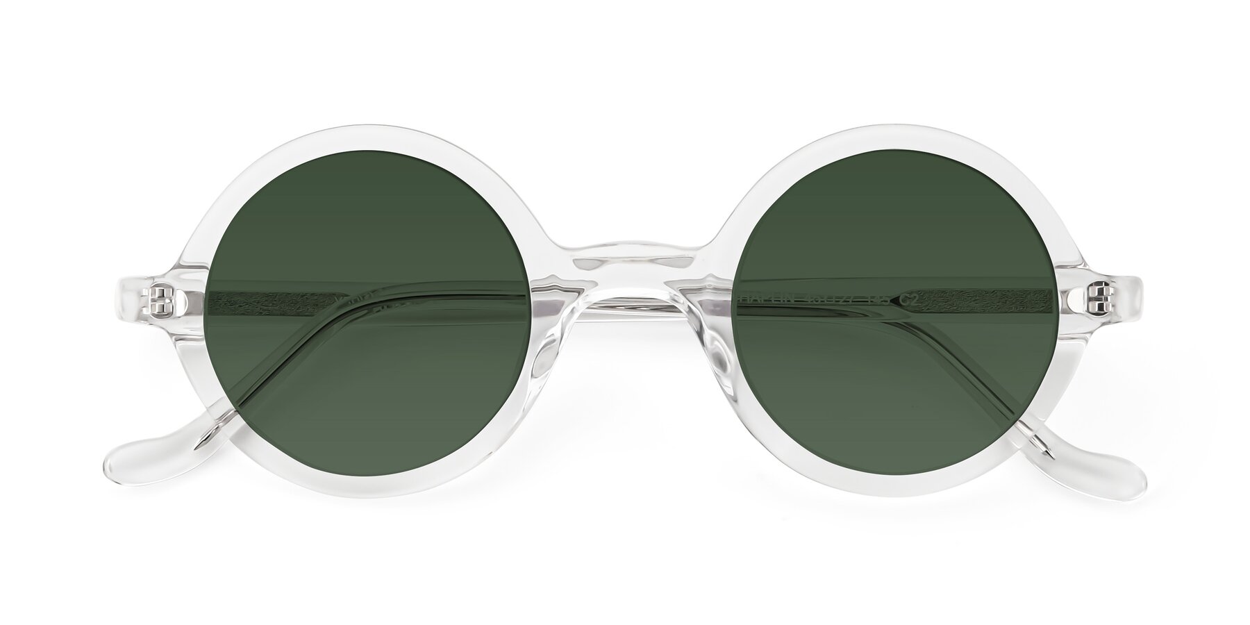 Folded Front of Chaplin in Clear with Green Tinted Lenses