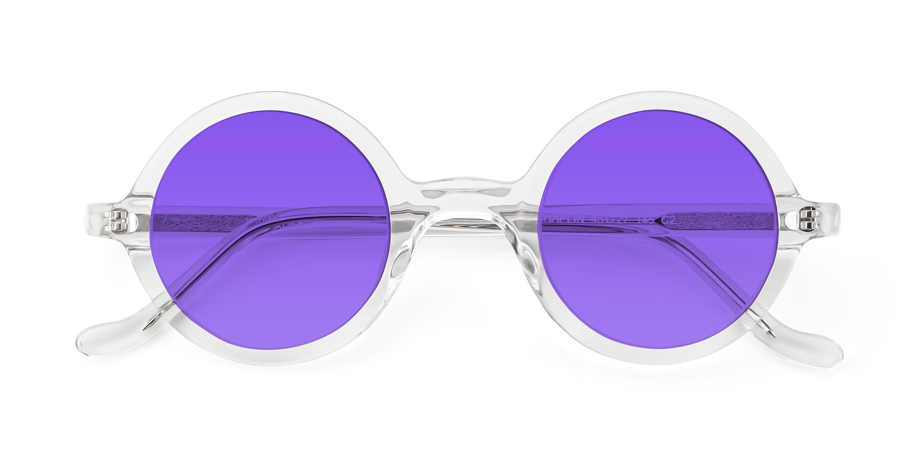 Folded Front of Chaplin in Clear with Purple Tinted Lenses
