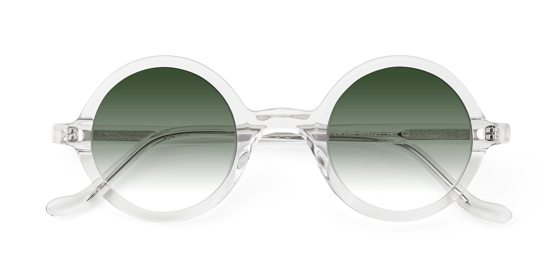 Folded Front of Chaplin in Clear with Green Gradient Lenses