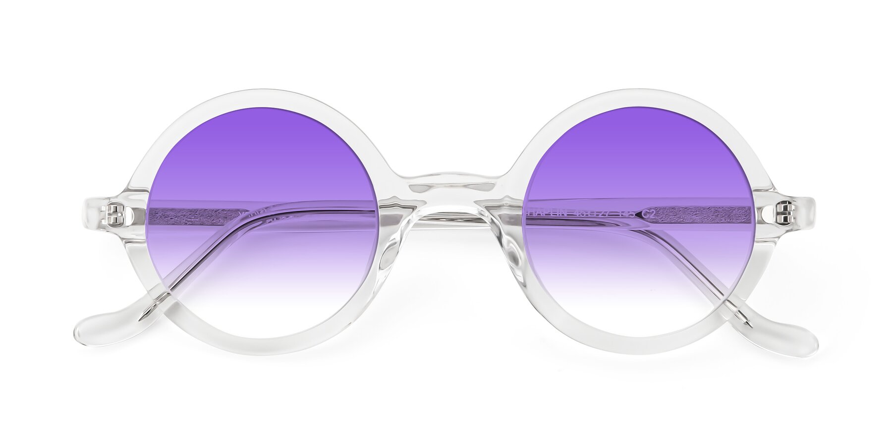 Folded Front of Chaplin in Clear with Purple Gradient Lenses