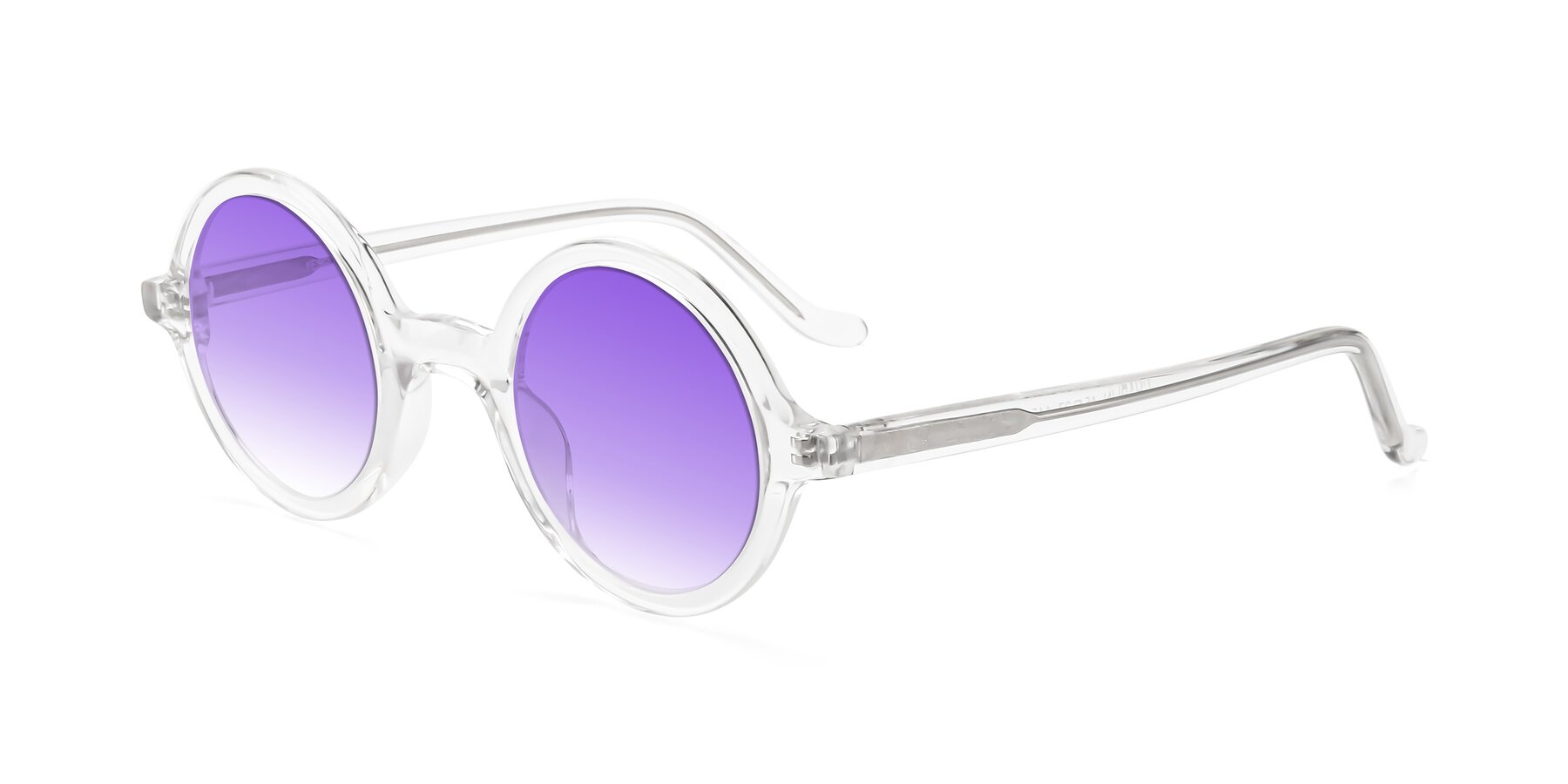 Angle of Chaplin in Clear with Purple Gradient Lenses