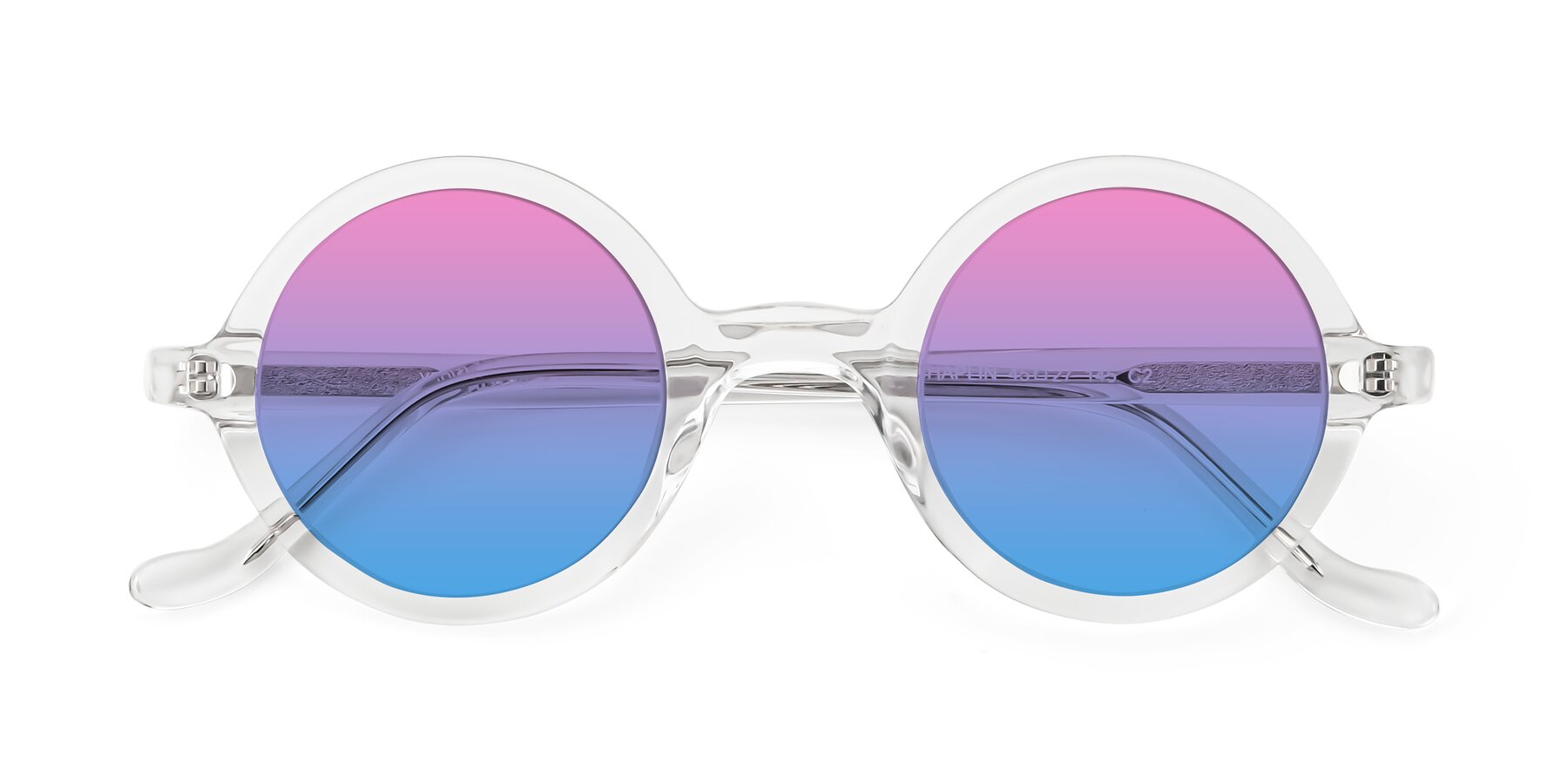 Folded Front of Chaplin in Clear with Pink / Blue Gradient Lenses