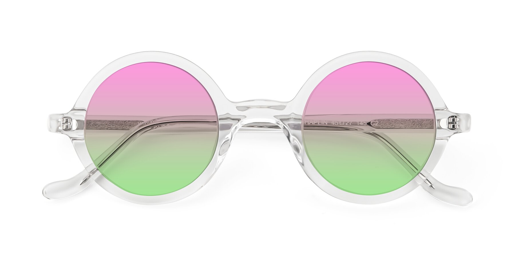 Folded Front of Chaplin in Clear with Pink / Green Gradient Lenses