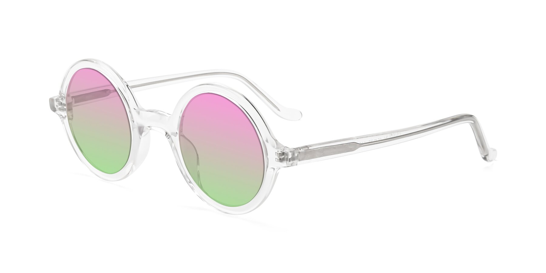 Angle of Chaplin in Clear with Pink / Green Gradient Lenses