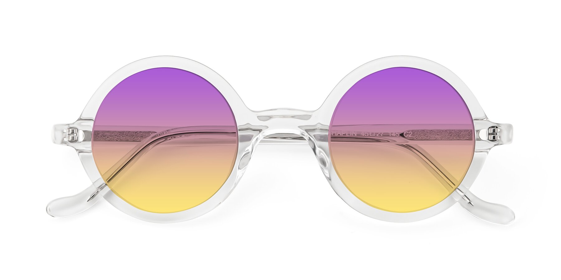 Folded Front of Chaplin in Clear with Purple / Yellow Gradient Lenses
