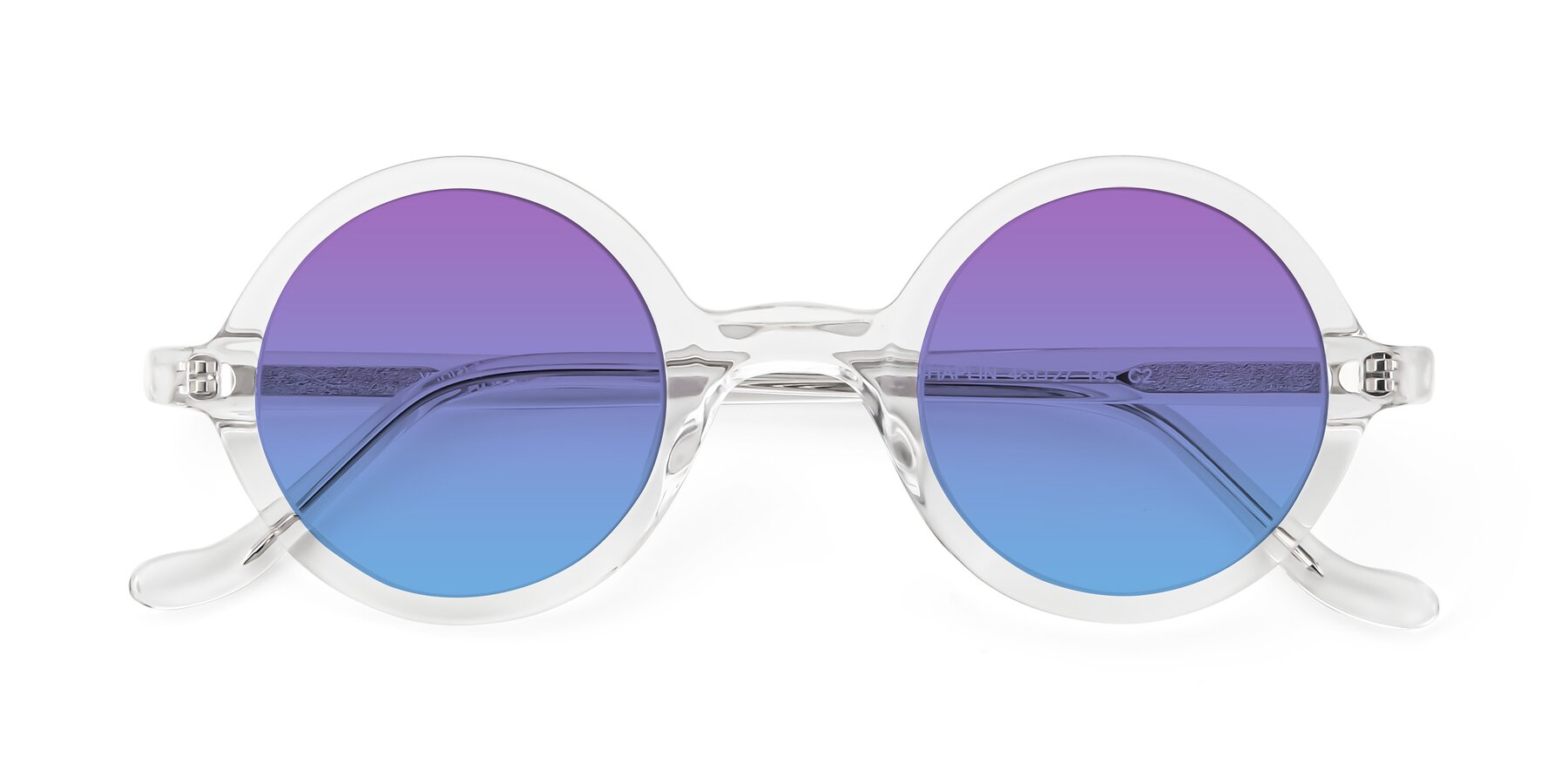 Folded Front of Chaplin in Clear with Purple / Blue Gradient Lenses