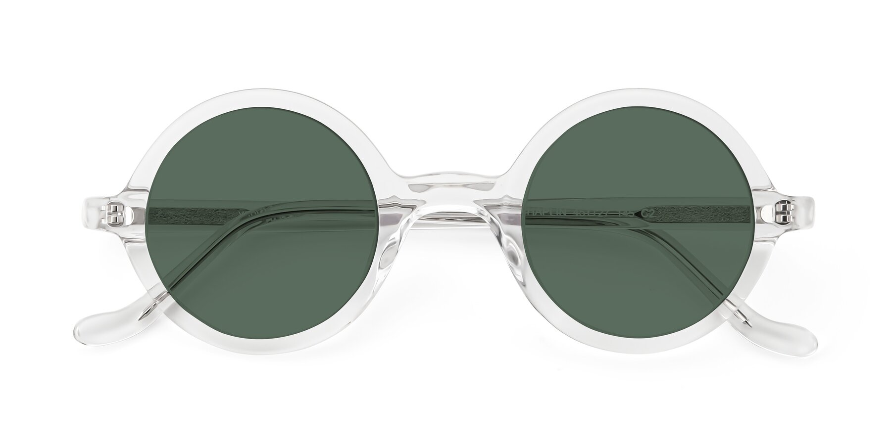 Folded Front of Chaplin in Clear with Green Polarized Lenses