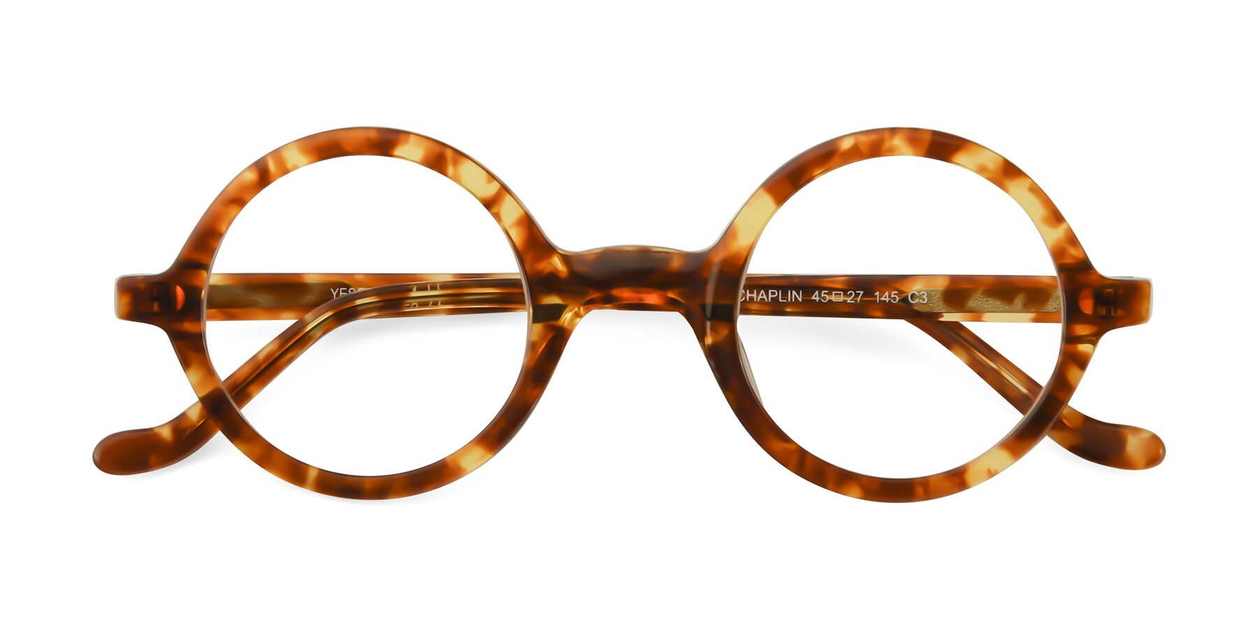 Folded Front of Chaplin in Tortoise with Clear Blue Light Blocking Lenses