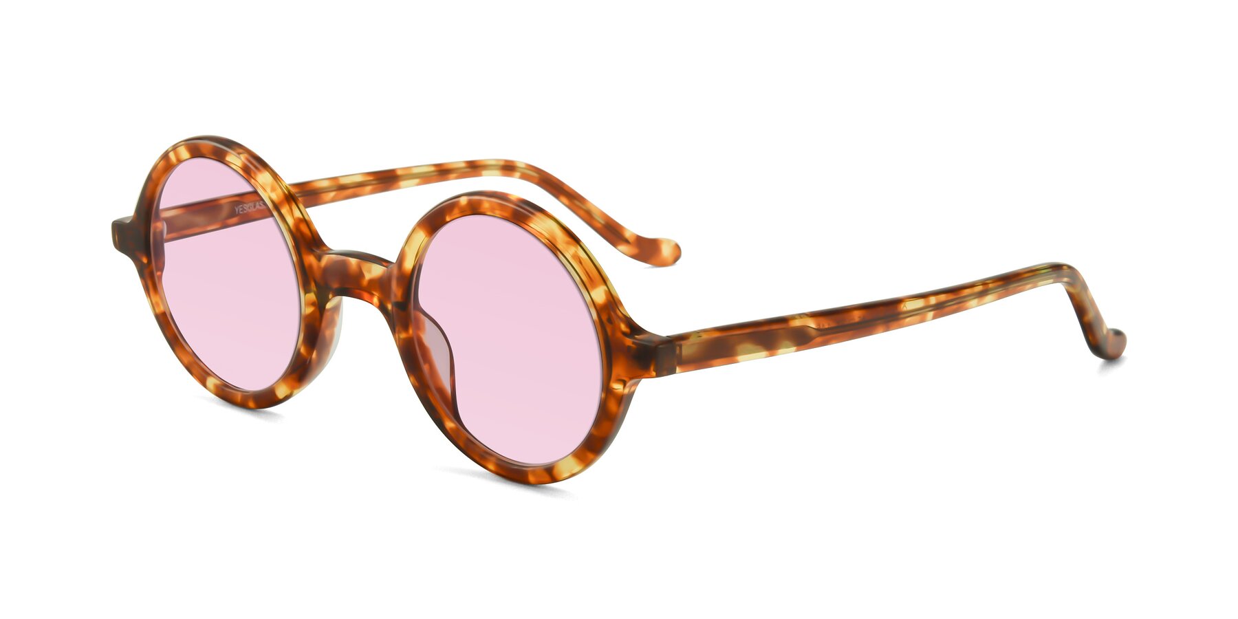 Angle of Chaplin in Tortoise with Light Pink Tinted Lenses
