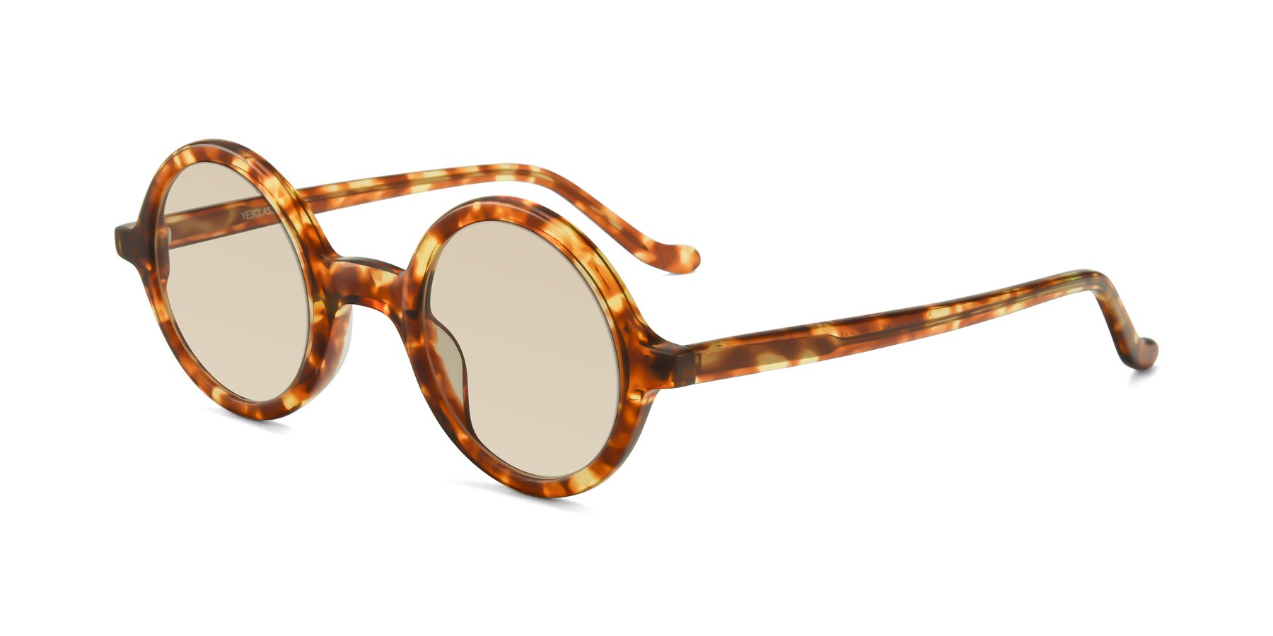 Angle of Chaplin in Tortoise with Light Brown Tinted Lenses