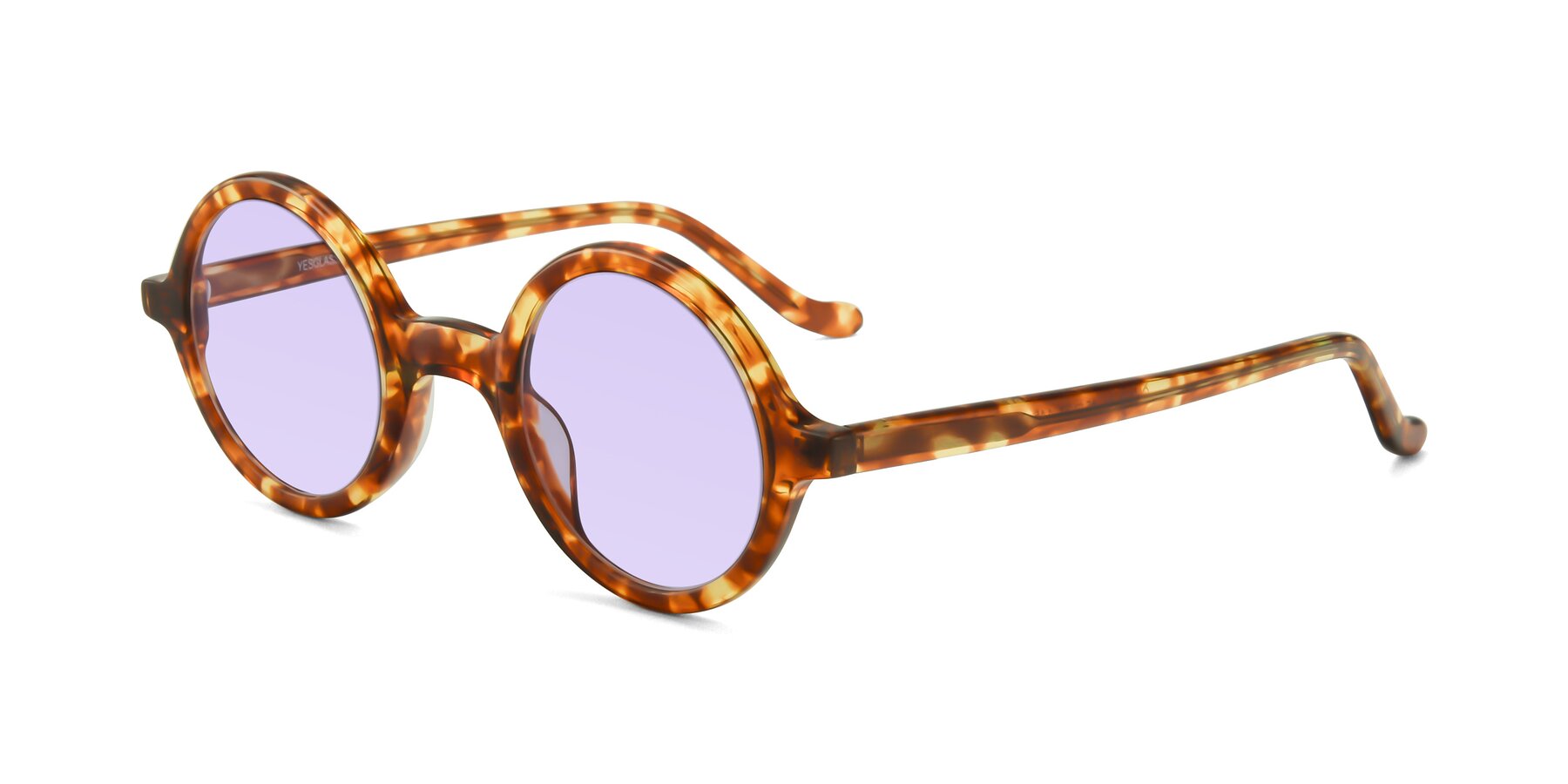 Angle of Chaplin in Tortoise with Light Purple Tinted Lenses
