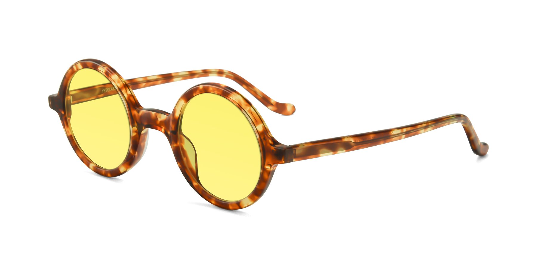 Angle of Chaplin in Tortoise with Medium Yellow Tinted Lenses