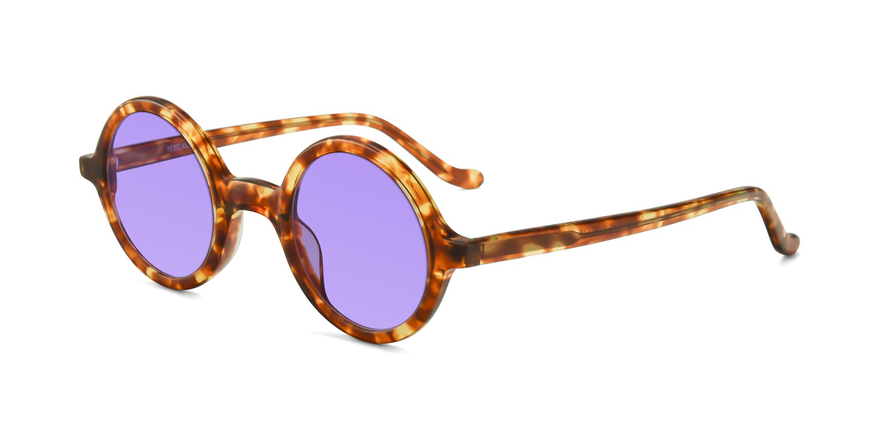 Angle of Chaplin in Tortoise with Medium Purple Tinted Lenses