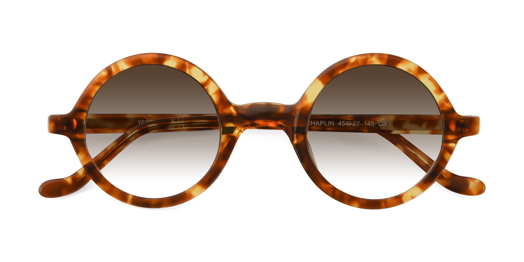 Folded Front of Chaplin in Tortoise with Brown Gradient Lenses