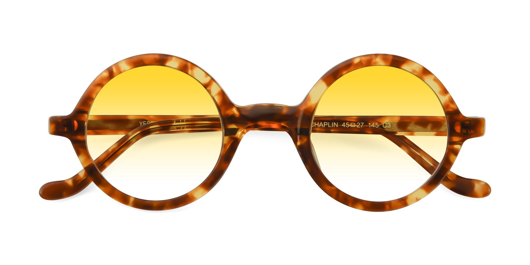 Folded Front of Chaplin in Tortoise with Yellow Gradient Lenses