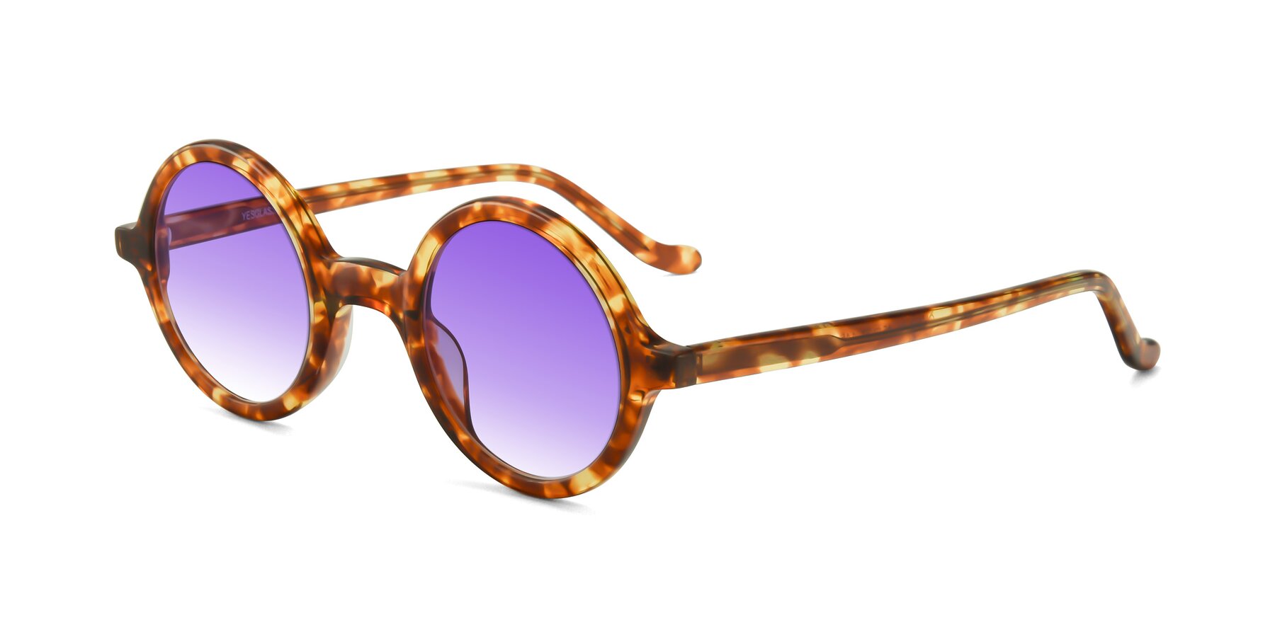 Angle of Chaplin in Tortoise with Purple Gradient Lenses
