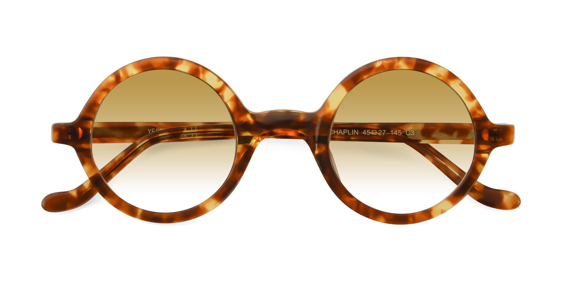 Folded Front of Chaplin in Tortoise with Champagne Gradient Lenses