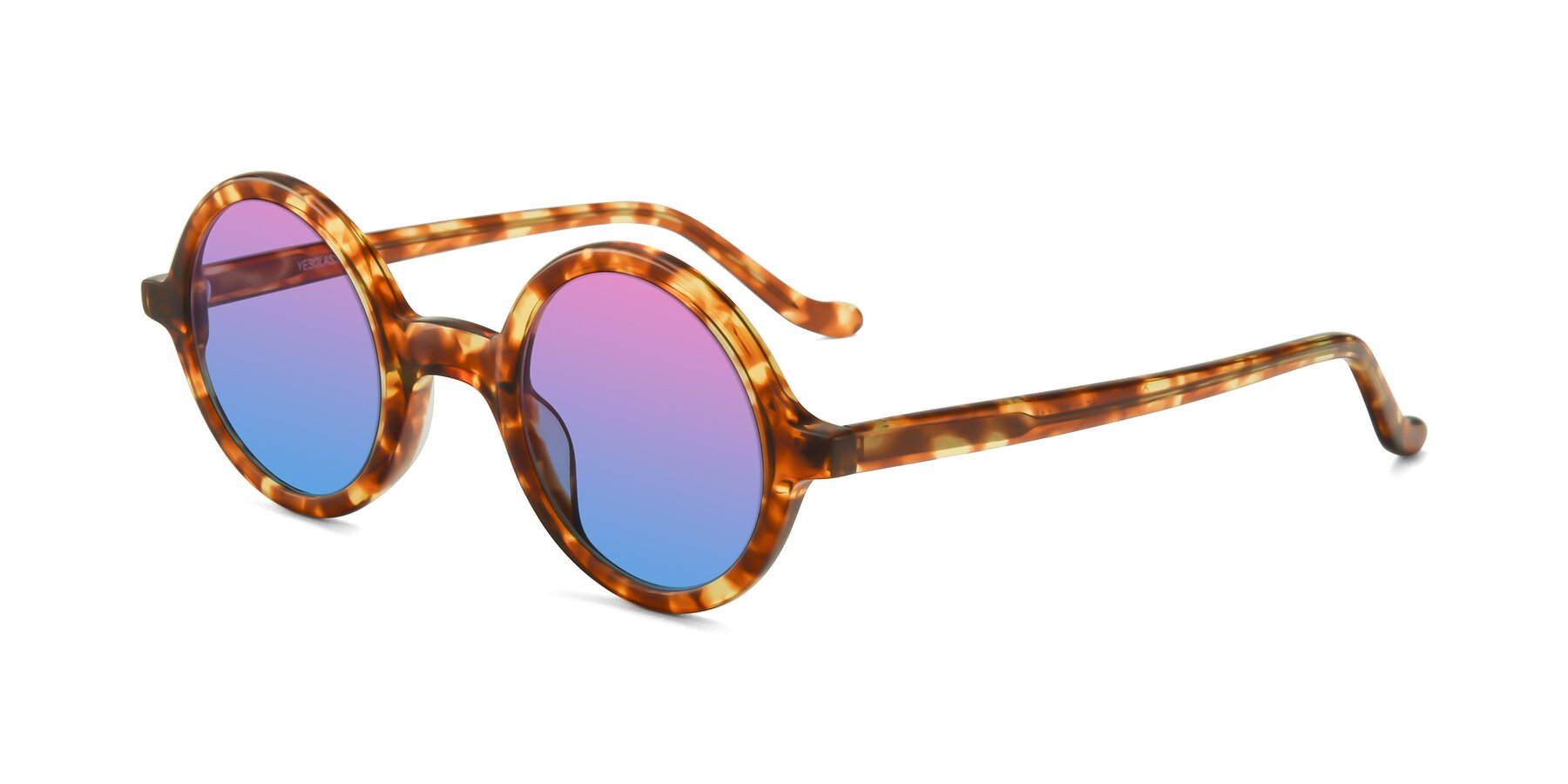 Angle of Chaplin in Tortoise with Pink / Blue Gradient Lenses