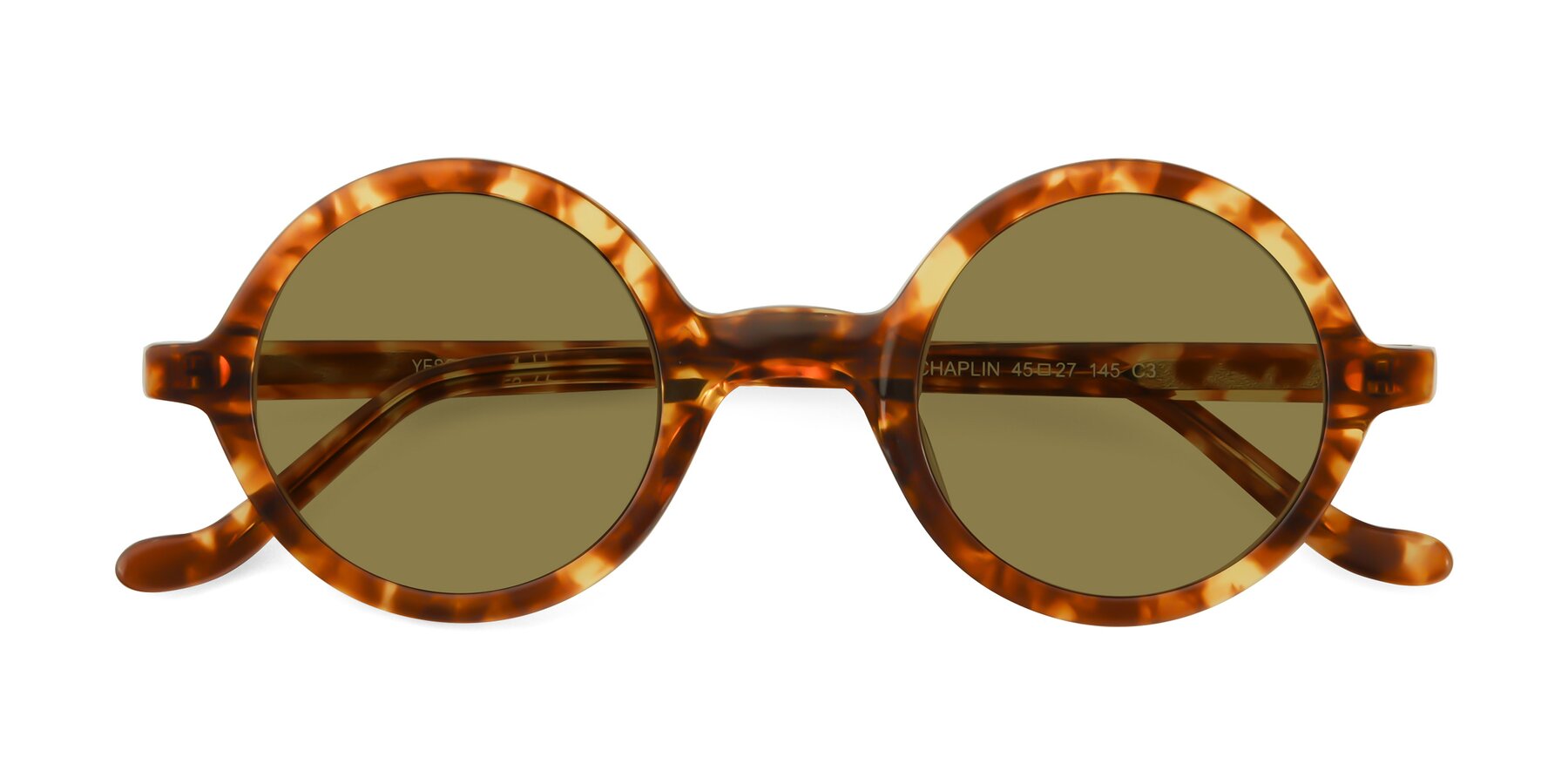 Folded Front of Chaplin in Tortoise with Brown Polarized Lenses