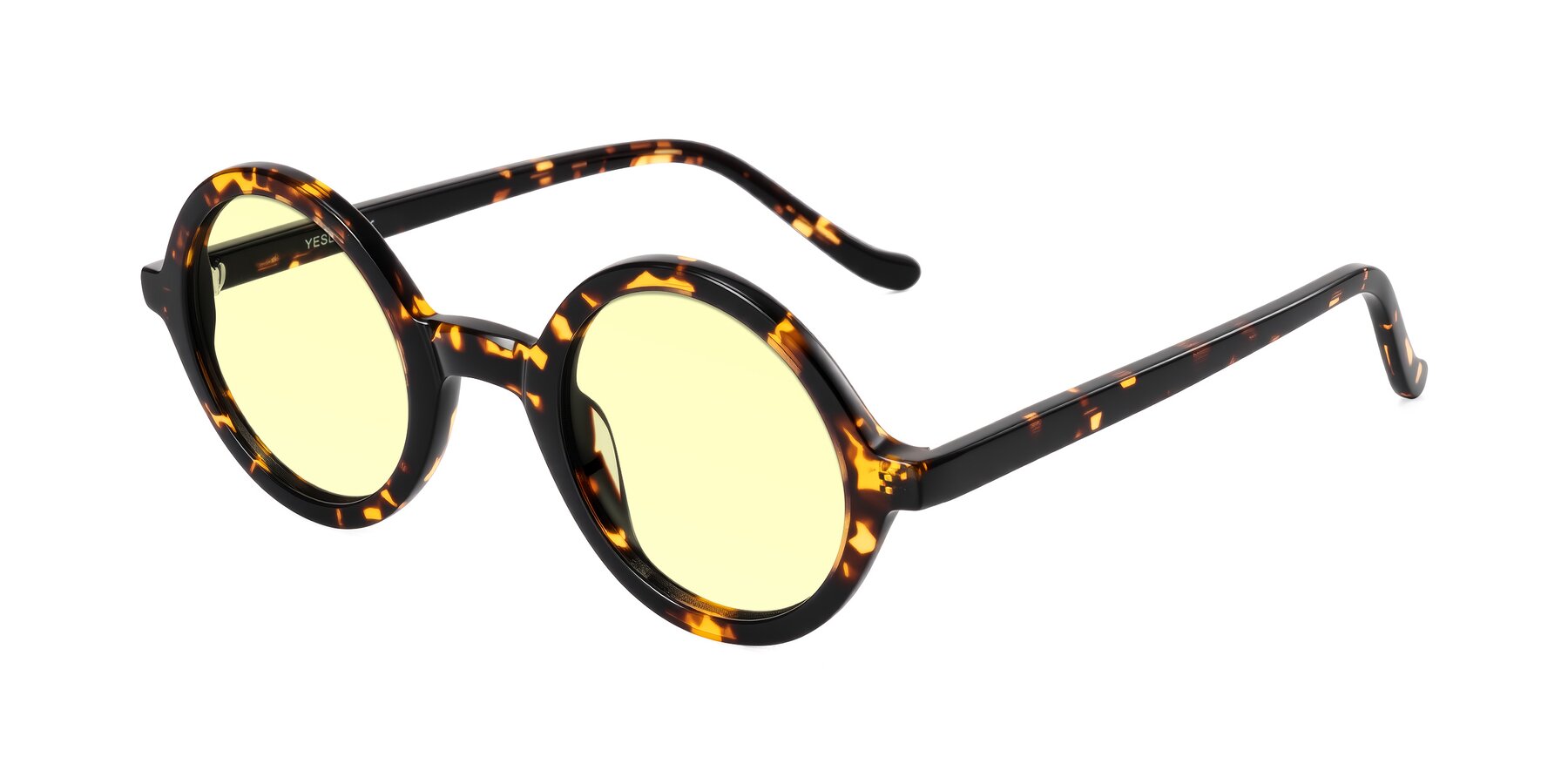 Angle of Chaplin in Dark Tortoise with Light Yellow Tinted Lenses