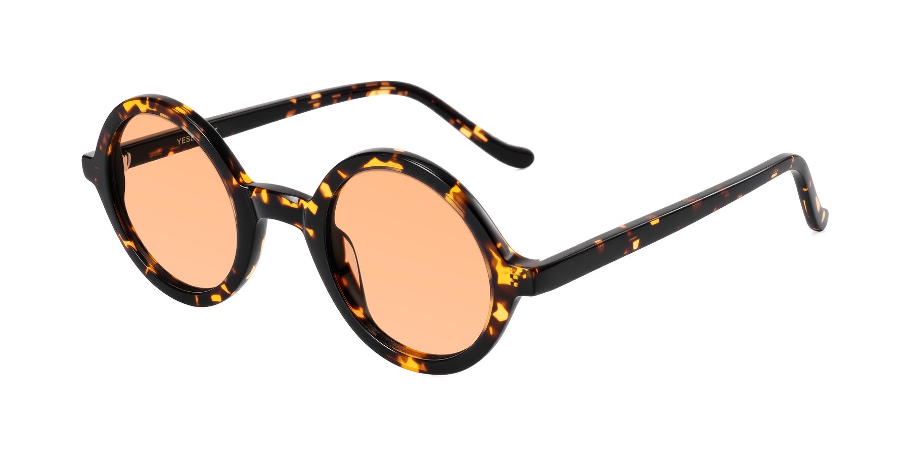 Angle of Chaplin in Dark Tortoise with Light Orange Tinted Lenses