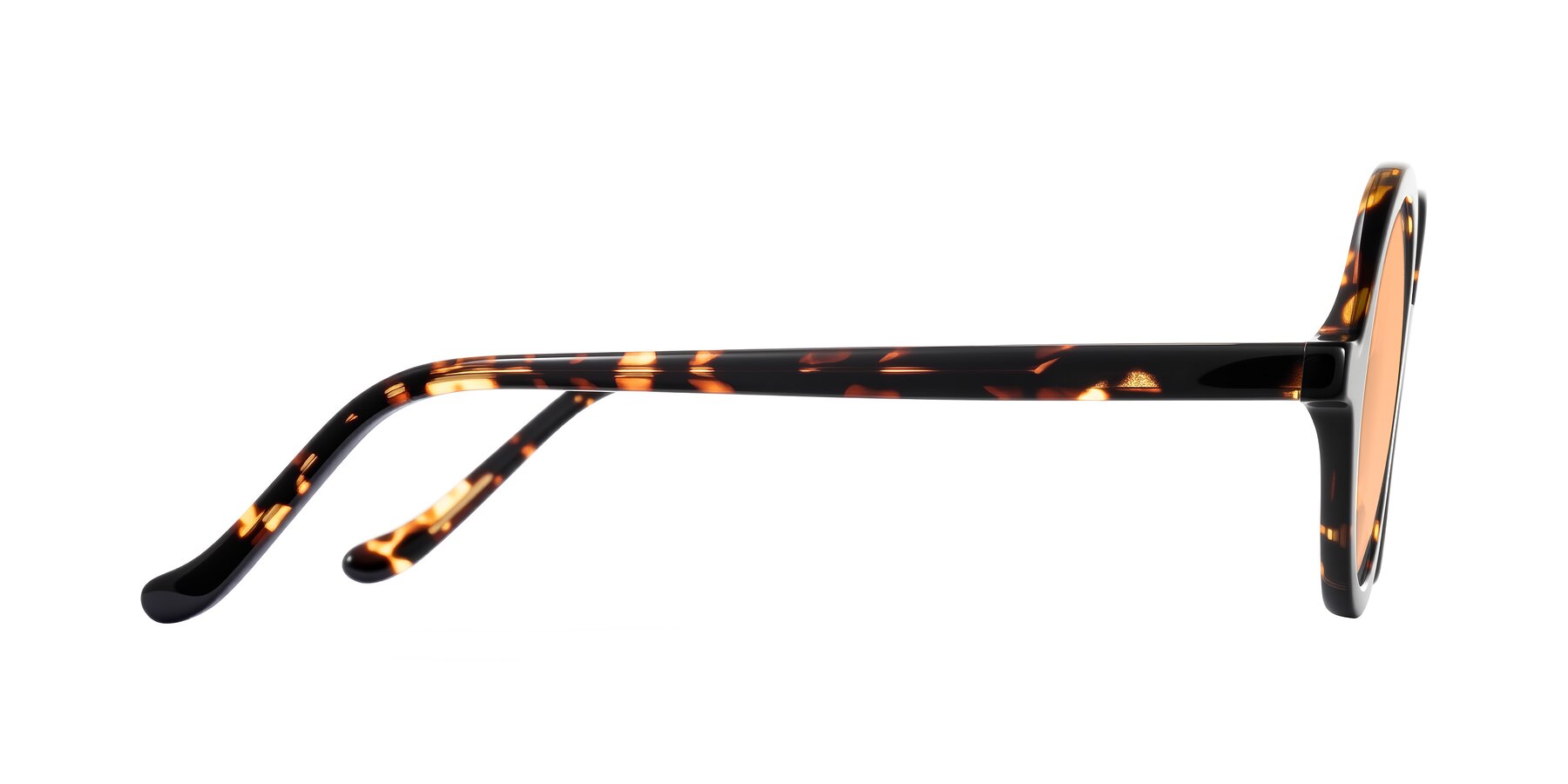 Side of Chaplin in Dark Tortoise with Light Orange Tinted Lenses