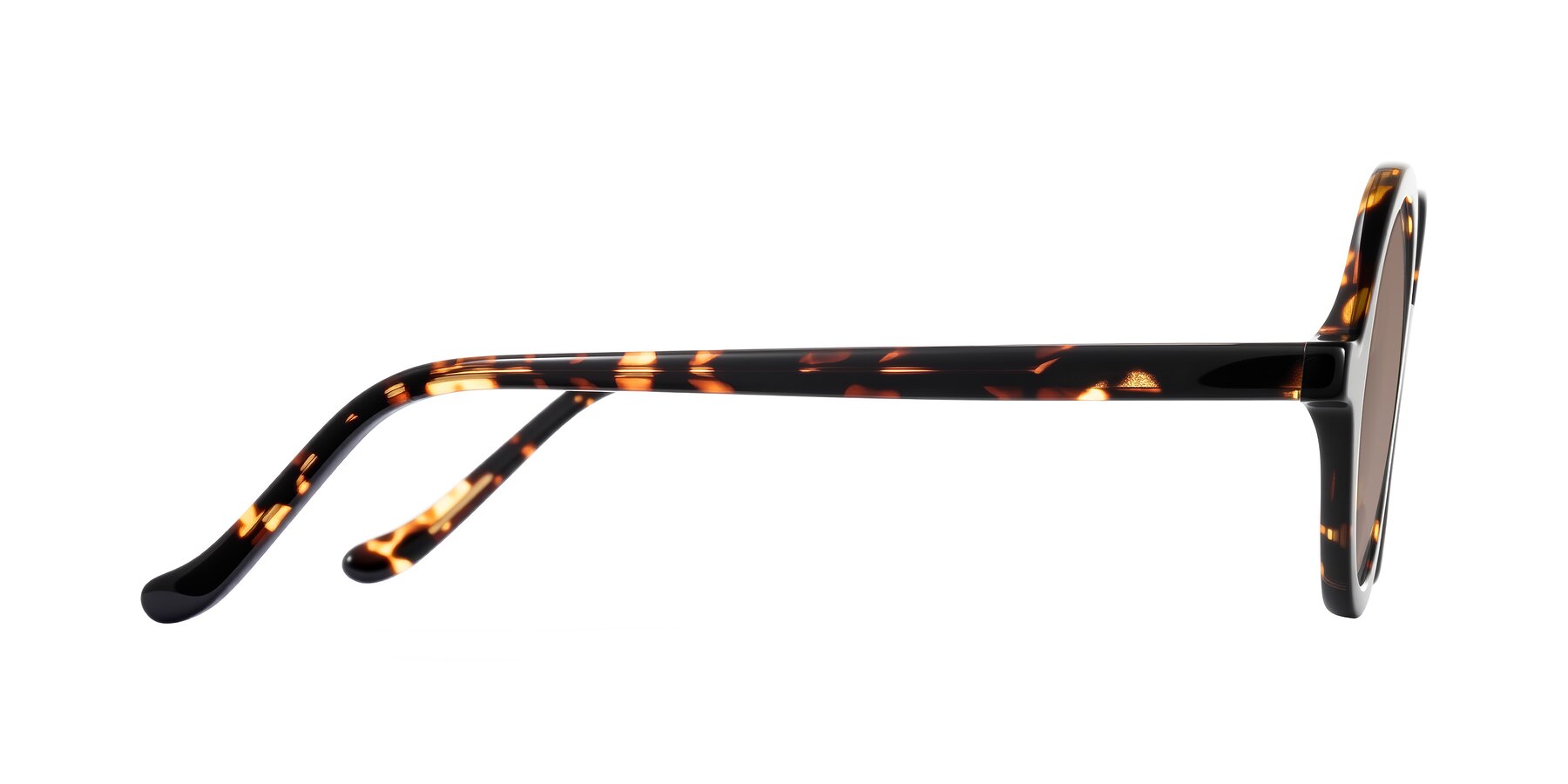 Side of Chaplin in Dark Tortoise with Medium Brown Tinted Lenses